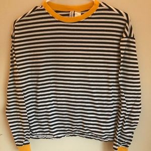 Yellow Collared Striped Tee